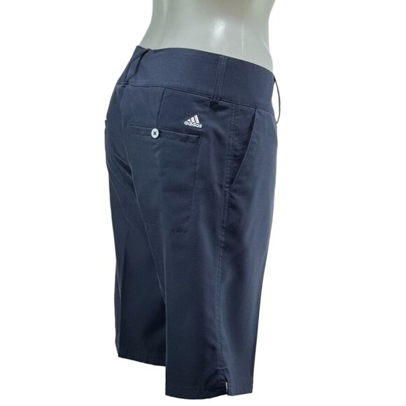 ADIDAS CLIMALITE Women's Shorts Navy Blue Knee Length Size 4 - Picture 4 of 9